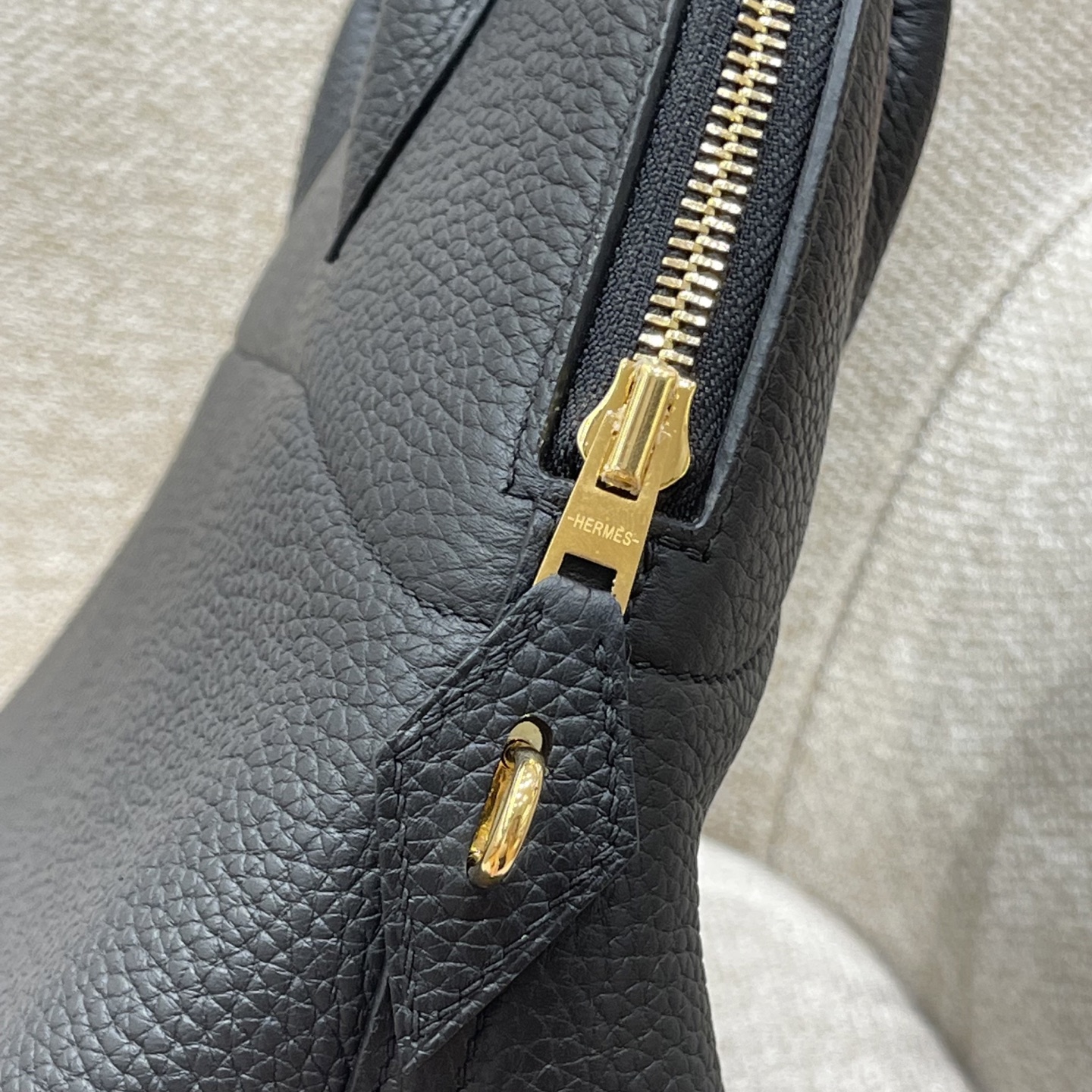 Hermès Model: Bolide 31 Color: Black with gold hardware Dimensions: 31x25x12 cm