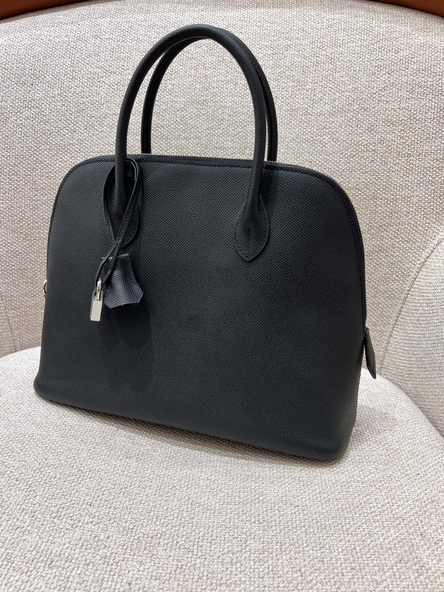 Hermès Model: Bolide 30 Color: Black with silver hardware Dimensions: 27x20x11cm