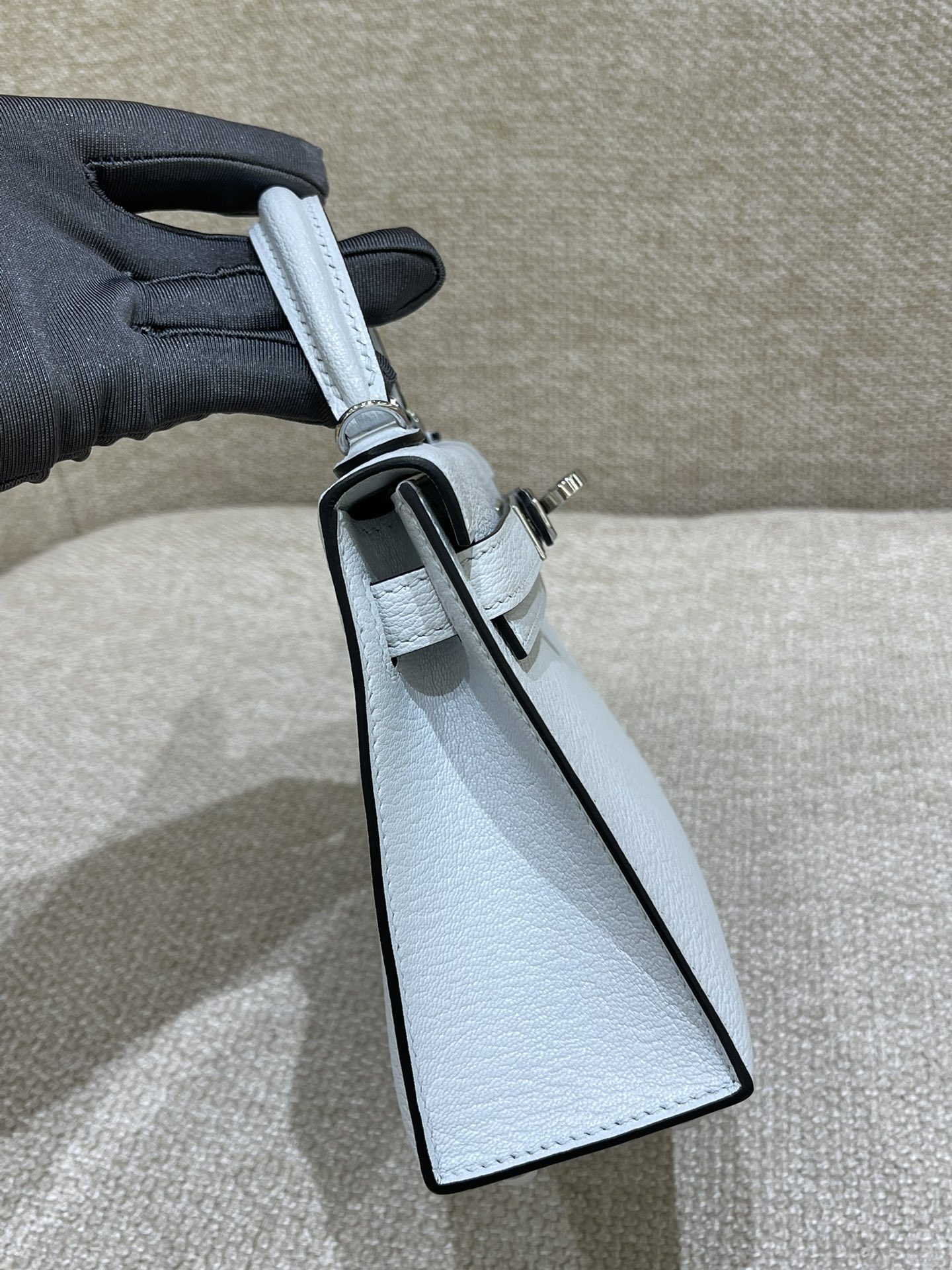 Hermès Model: Kelly Mini 2nd Generation Color: Smoky Blue with Silver Hardware Dimensions: 19cm x 12cm x 5.5cm