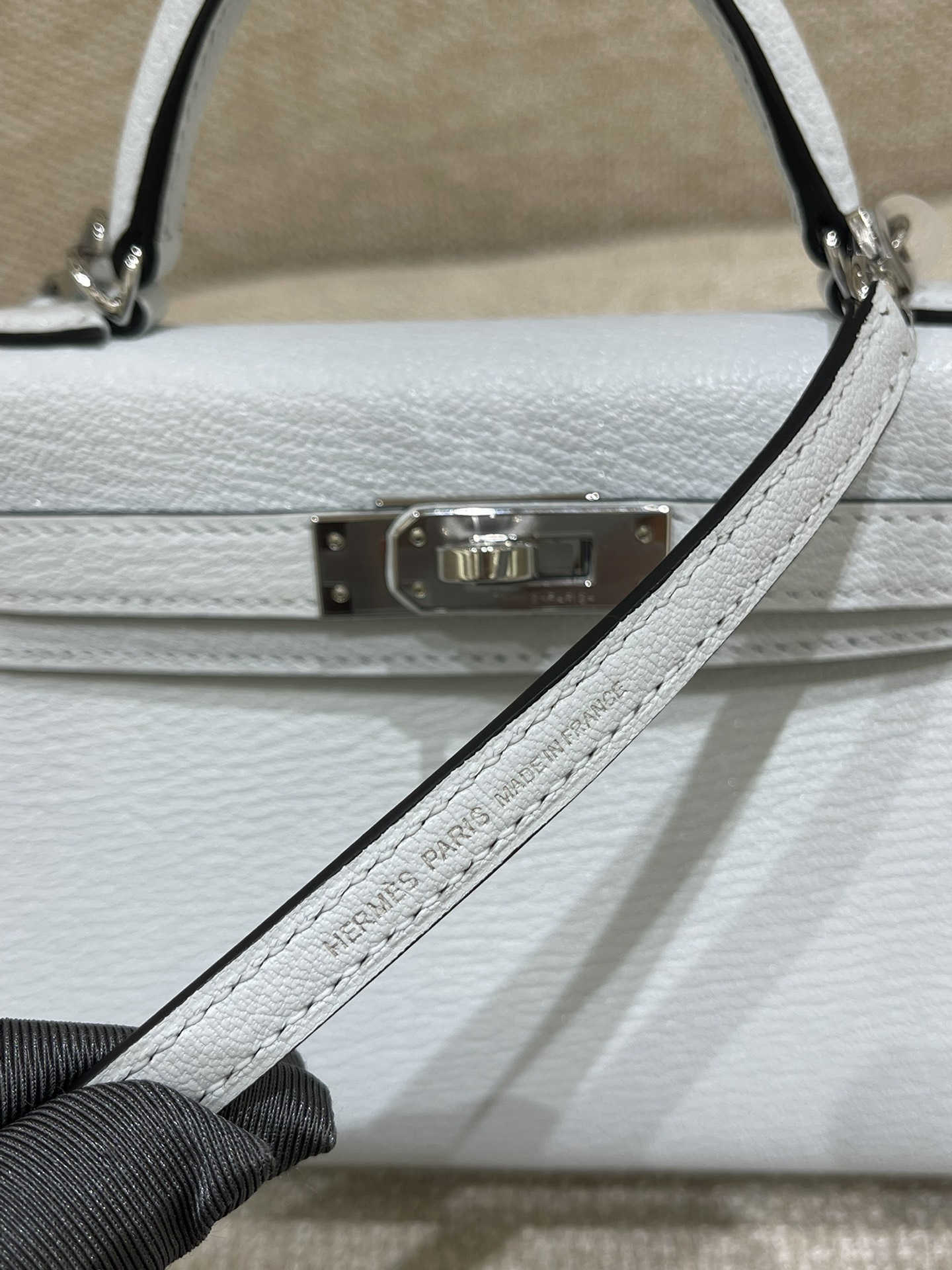 Hermès Model: Kelly Mini 2nd Generation Color: Smoky Blue with Silver Hardware Dimensions: 19cm x 12cm x 5.5cm