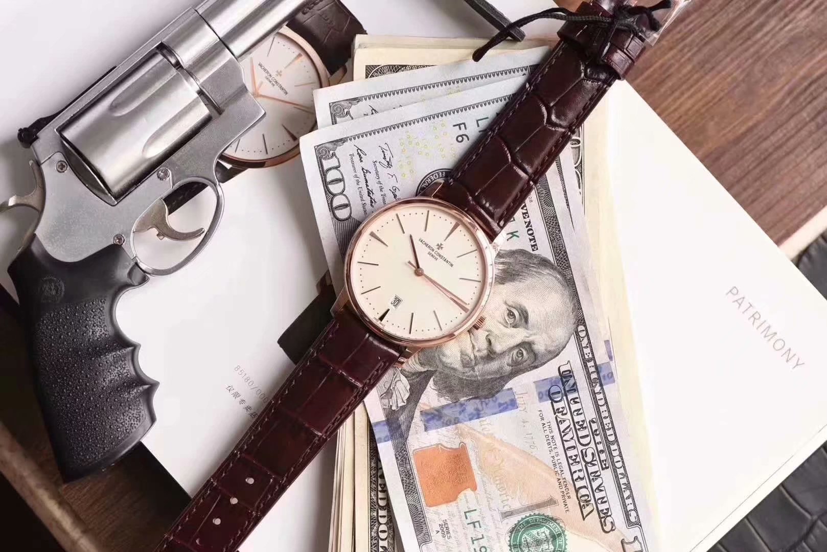 Vacheron Constantin Traditionnelle Collection 81530 40mm×9mm｜Caliber 9015 Modified to 2450 Movement 18K Gold Plated Rotor Double-sided Sapphire Crystal (Anti-reflective Coating) Double-layer Italian Calfskin Strap Maltese Cross Buckle Sealed Case Back/Sap