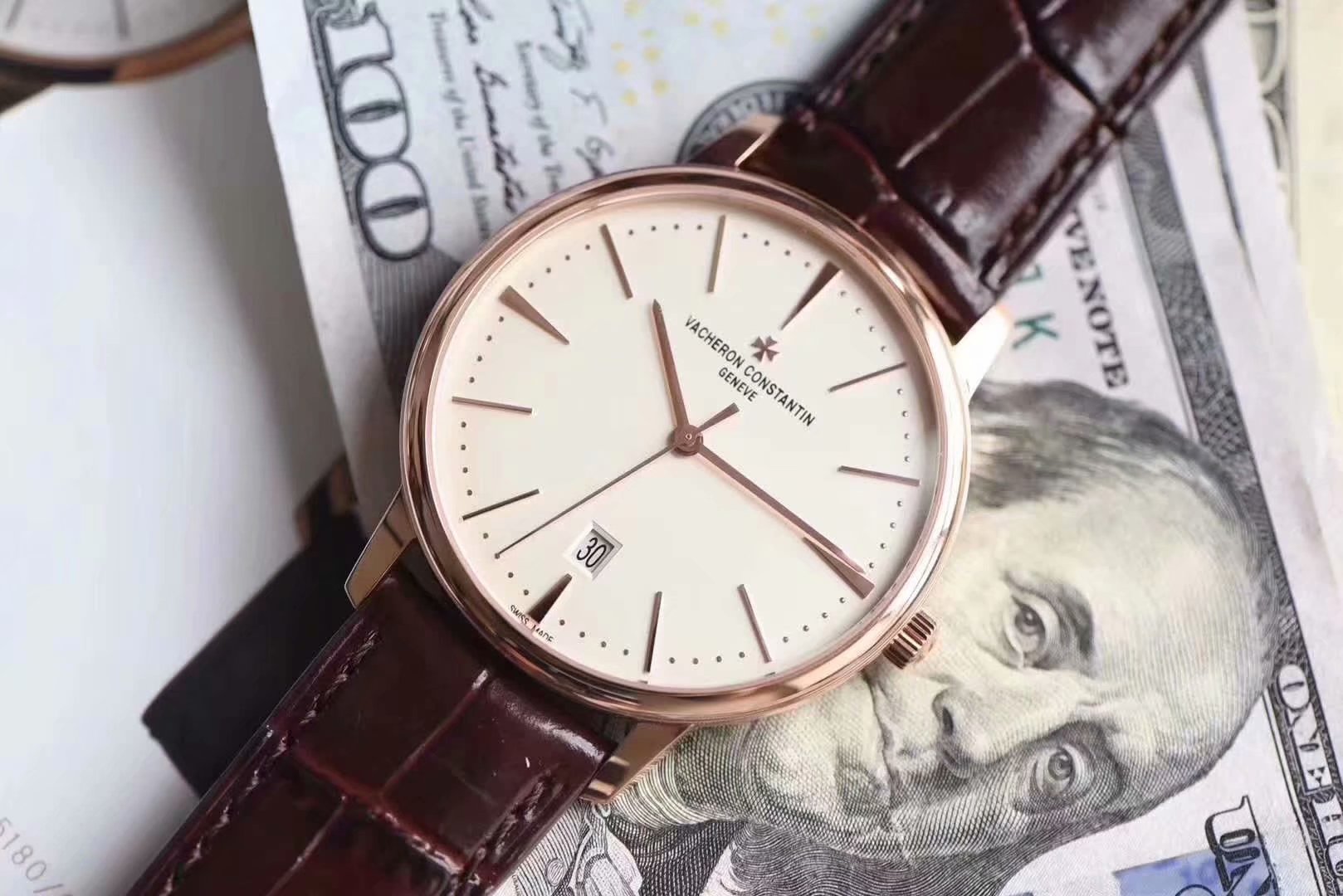 Vacheron Constantin Traditionnelle Collection 81530 40mm×9mm｜Caliber 9015 Modified to 2450 Movement 18K Gold Plated Rotor Double-sided Sapphire Crystal (Anti-reflective Coating) Double-layer Italian Calfskin Strap Maltese Cross Buckle Sealed Case Back/Sap