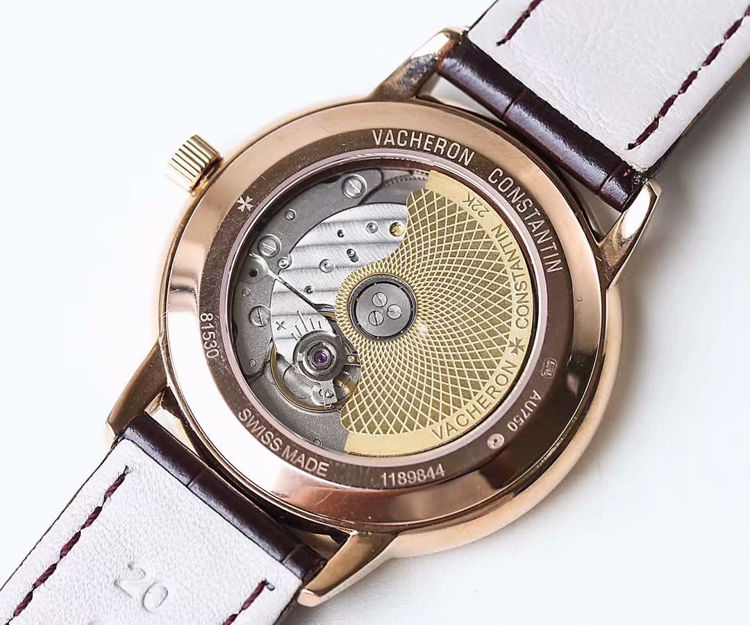 Vacheron Constantin Traditionnelle Collection 81530 40mm×9mm｜Caliber 9015 Modified to 2450 Movement 18K Gold Plated Rotor Double-sided Sapphire Crystal (Anti-reflective Coating) Double-layer Italian Calfskin Strap Maltese Cross Buckle Sealed Case Back/Sap