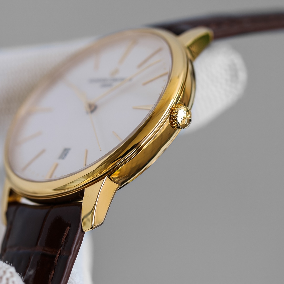 Vacheron Constantin Traditionnelle Collection 81530 40mm×9mm｜18K Gold Plated Rotor Double-sided Sapphire Crystal (Anti-reflective Coating) Double-layer Italian Calfskin Strap Maltese Cross Buckle