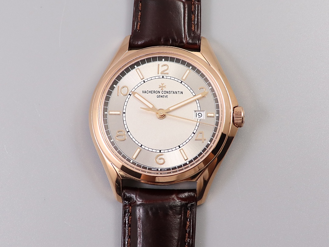 Vacheron Constantin FIFTYSIX Collection 40mm×9.6mm｜ZF Production Customized Caliber 1326 Italian Full-Grain Calfskin Strap Hand-stitched Craftsmanship Maltese Cross Butterfly Buckle Sapphire Crystal Glass