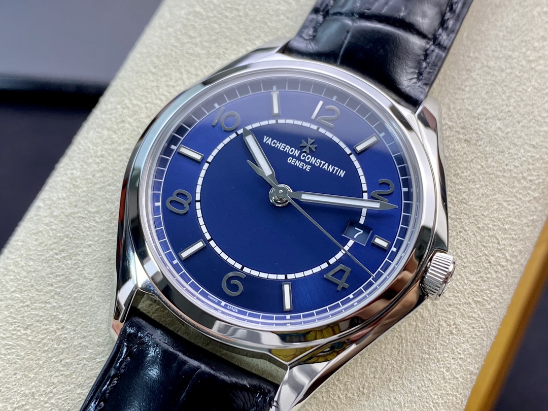 Vacheron Constantin FIFTYSIX Collection 40mm×9.6mm｜ZF Production Customized Caliber 1326 Italian Full-Grain Calfskin Strap Hand-stitched Craftsmanship Maltese Cross Butterfly Buckle Sapphire Crystal Glass