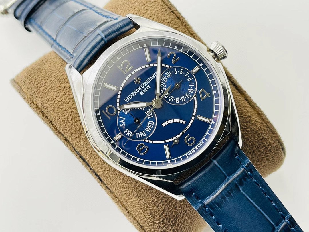 Vacheron Constantin FIFTYSIX Collection｜TW Factory V2 Upgrade Version Two-tone Dial CNC Machined Integrated Markers Super Luminous Customized Mechanical Movement Embedded Italian Cowhide Strap Folding Buckle