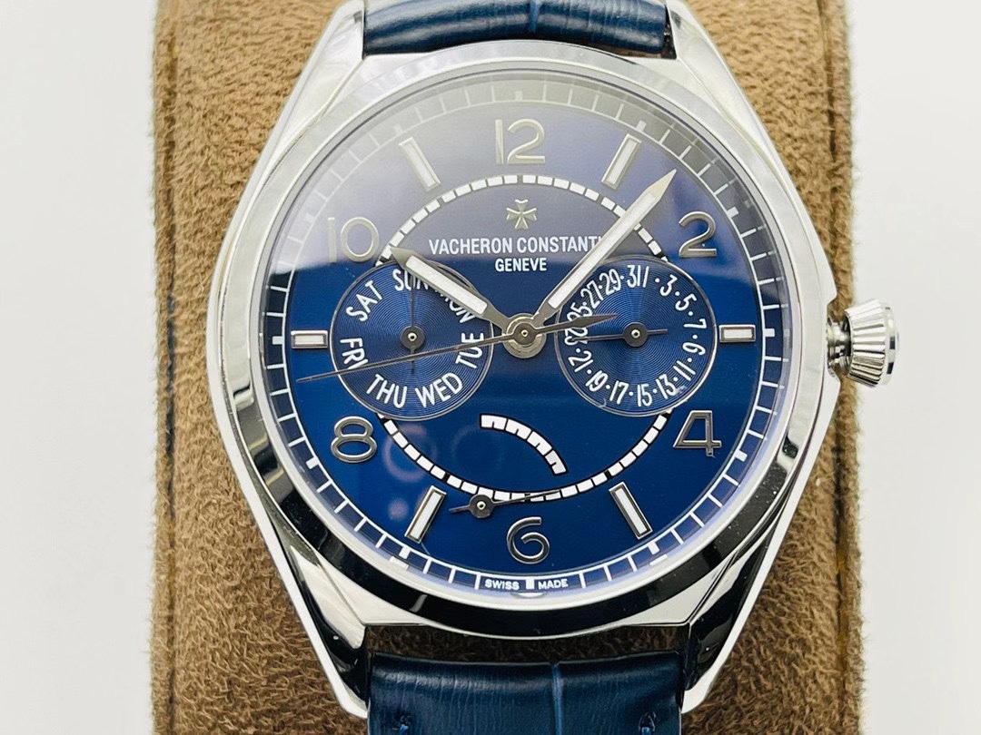 Vacheron Constantin FIFTYSIX Collection｜TW Factory V2 Upgrade Version Two-tone Dial CNC Machined Integrated Markers Super Luminous Customized Mechanical Movement Embedded Italian Cowhide Strap Folding Buckle