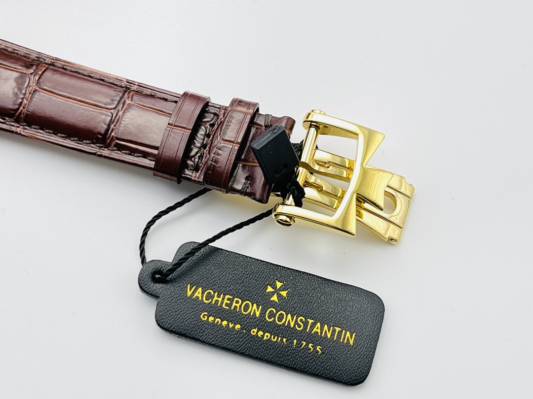 Vacheron Constantin FIFTYSIX Collection｜TW Factory V2 Upgrade Version Two-tone Dial CNC Machined Integrated Markers Super Luminous Customized Mechanical Movement Embedded Italian Cowhide Strap Folding Buckle