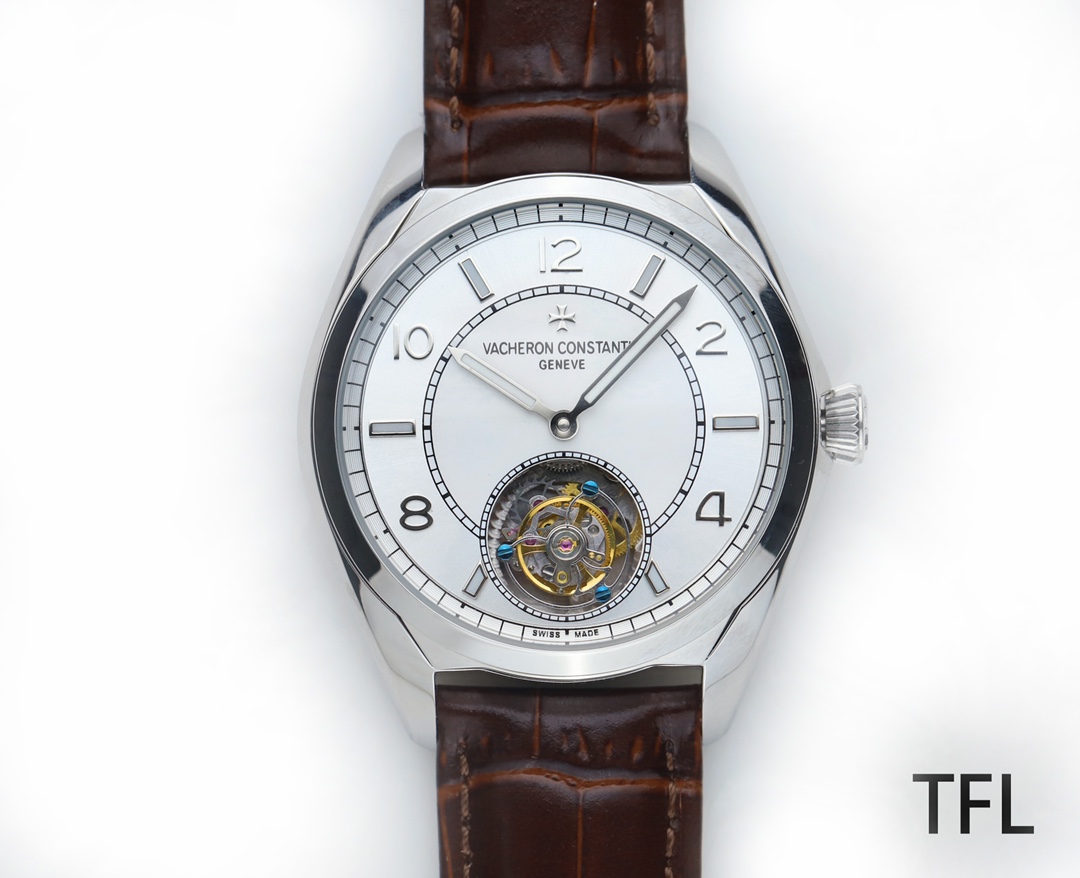 Vacheron Constantin FIFTYSIX Collection｜TFL Production Automatic Tourbillon Semi-barrel Shaped Case Three-dimensional Dial Markers Three-dimensional Brand Logo Precision Polishing Craft Automatic Mechanical Movement