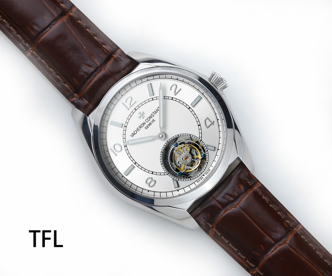Vacheron Constantin FIFTYSIX Collection｜TFL Production Automatic Tourbillon Semi-barrel Shaped Case Three-dimensional Dial Markers Three-dimensional Brand Logo Precision Polishing Craft Automatic Mechanical Movement