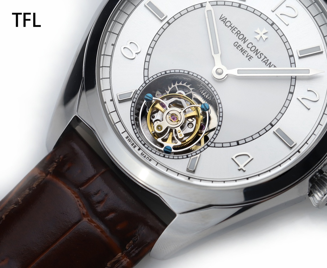 Vacheron Constantin FIFTYSIX Collection｜TFL Production Automatic Tourbillon Semi-barrel Shaped Case Three-dimensional Dial Markers Three-dimensional Brand Logo Precision Polishing Craft Automatic Mechanical Movement