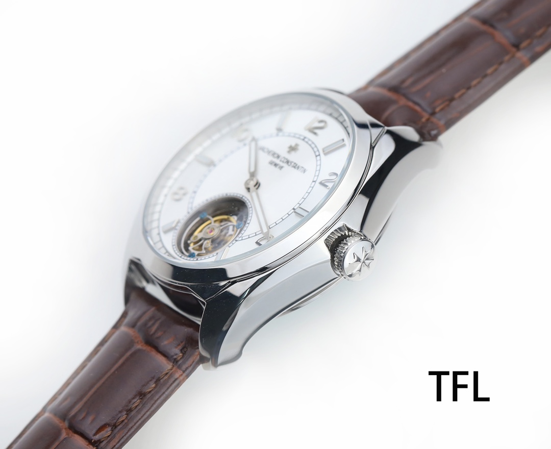 Vacheron Constantin FIFTYSIX Collection｜TFL Production Automatic Tourbillon Semi-barrel Shaped Case Three-dimensional Dial Markers Three-dimensional Brand Logo Precision Polishing Craft Automatic Mechanical Movement