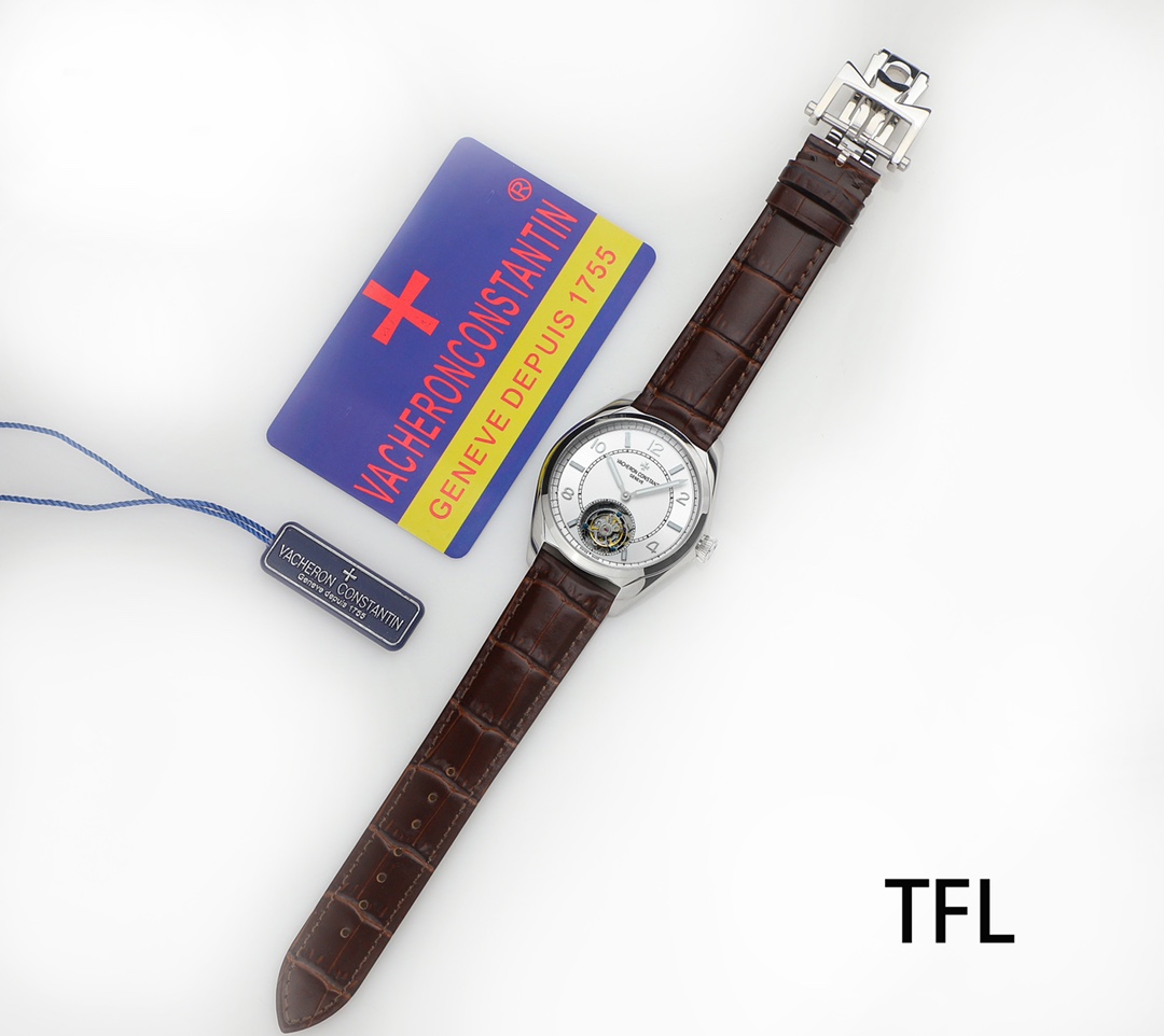 Vacheron Constantin FIFTYSIX Collection｜TFL Production Automatic Tourbillon Semi-barrel Shaped Case Three-dimensional Dial Markers Three-dimensional Brand Logo Precision Polishing Craft Automatic Mechanical Movement
