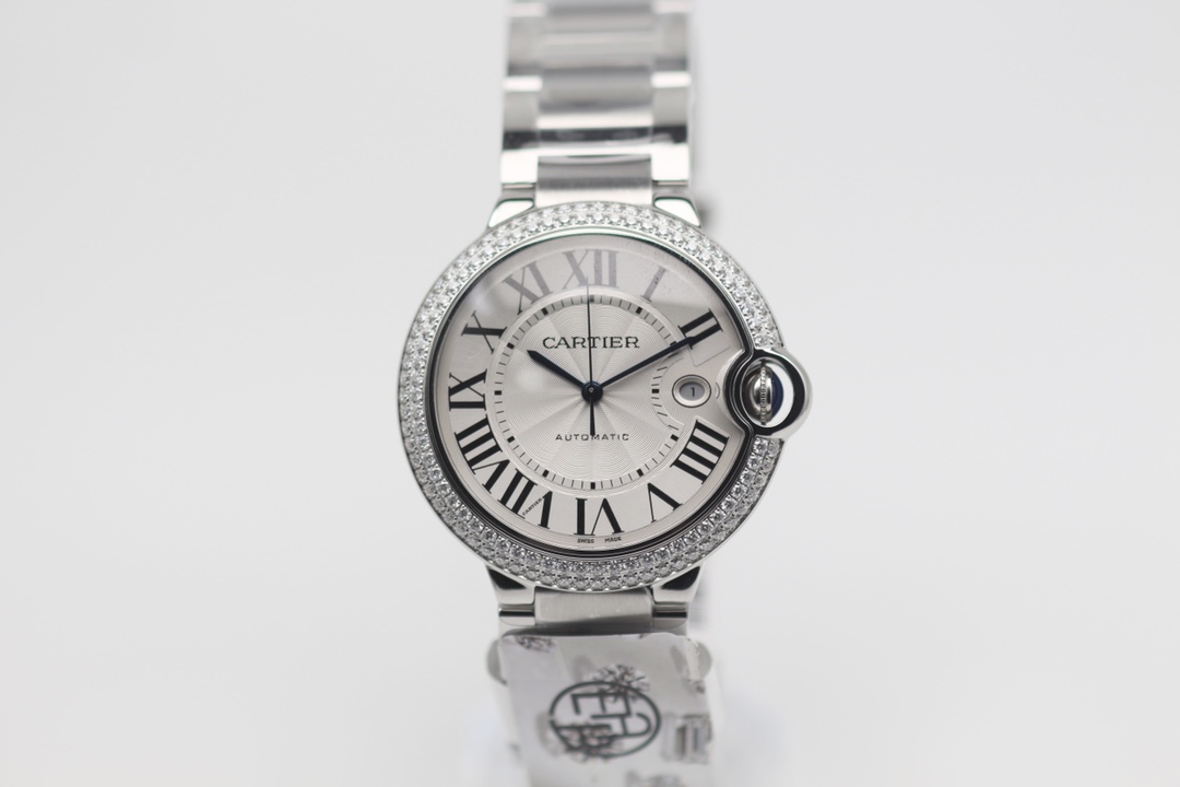 Cartier Ballon Bleu Moissanite Diamond Watch 28mm / 33mm / 36mm / 42mm Stainless Steel Automatic & Quartz