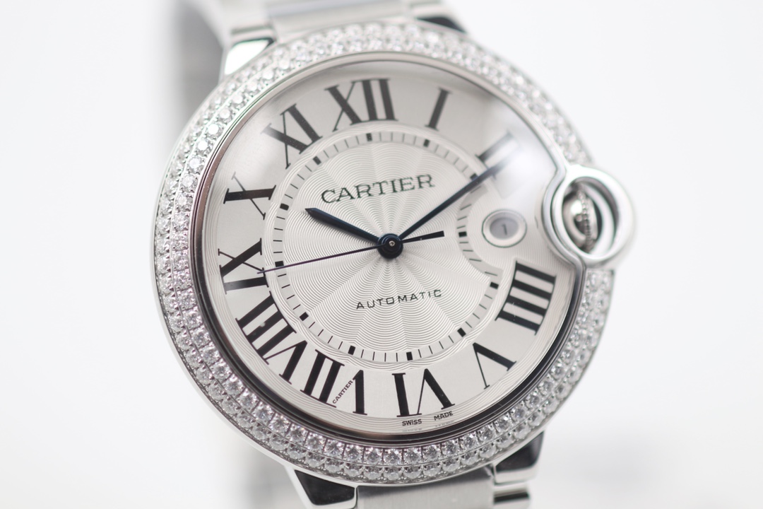 Cartier Ballon Bleu Moissanite Diamond Watch 28mm / 33mm / 36mm / 42mm Stainless Steel Automatic & Quartz