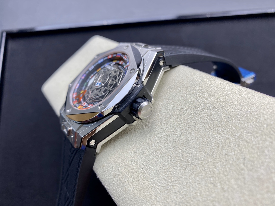 Vacheron Constantin Big Bang Sang Bleu Tattoo Collection FIFA World Cup Limited Edition 45mm×14mm｜HB Production Customized Caliber HUB1213 Swiss Calibrated Version Three-dimensional Geometric Lines Three Octagonal Hollow Rhodium-plated Hands Black Heat-tr