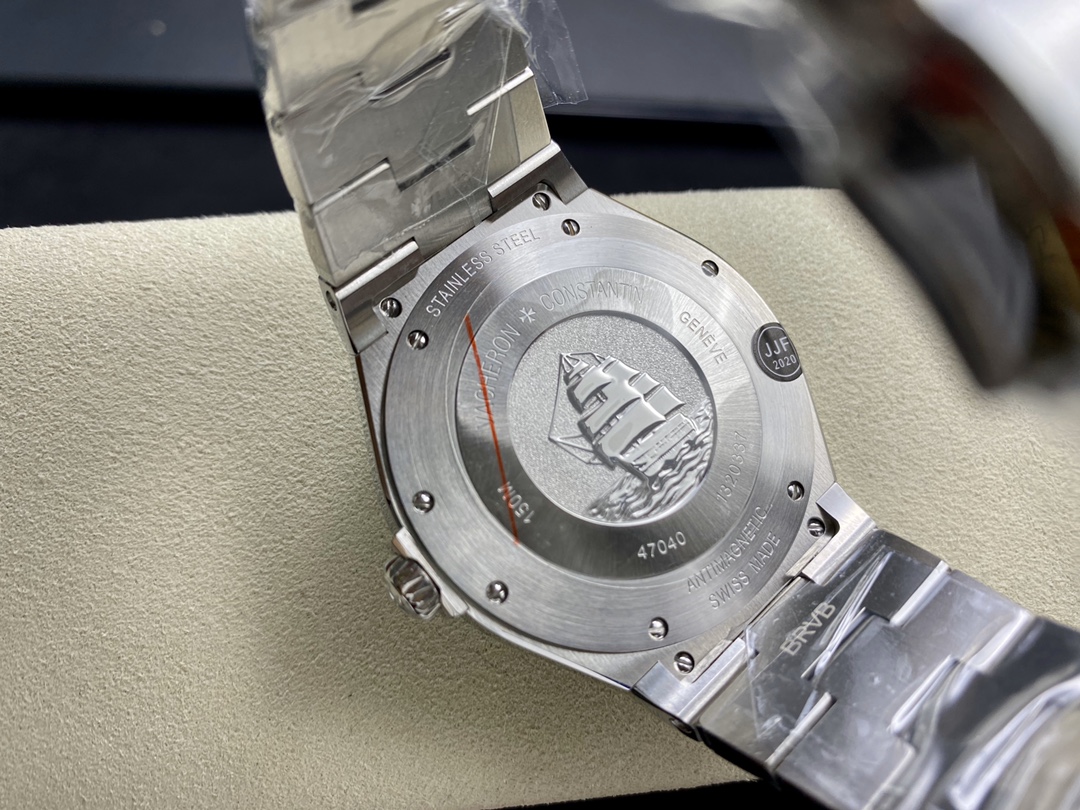 Vacheron Constantin Overseas Collection 47040 Men's Watch 42mm×9.7mm｜JJ Production Imported 9015 Automatic Mechanical Movement Enamel-filled Dial Hand-carved Case (with QE Quality Inspection) Case Back Etching Craft (Model 47040/Code Starting with 131/150