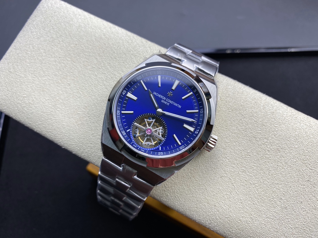 Vacheron Constantin Overseas Collection Tourbillon Watch 42.5mm｜8F Factory Production 904L Stainless Steel Case Polishing Decoration Craft Blue Sunburst Dial Quick-change Bracelet/Strap Automatic Mechanical Movement