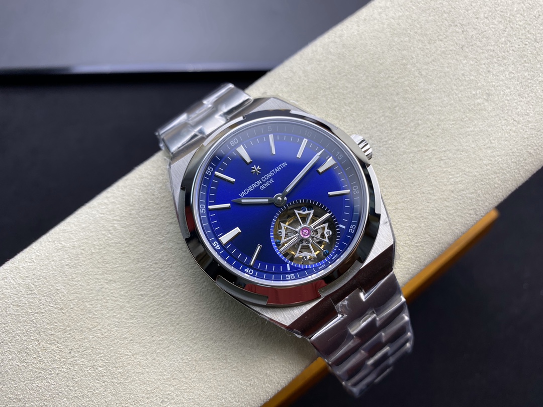 Vacheron Constantin Overseas Collection Tourbillon Watch 42.5mm｜8F Factory Production 904L Stainless Steel Case Polishing Decoration Craft Blue Sunburst Dial Quick-change Bracelet/Strap Automatic Mechanical Movement