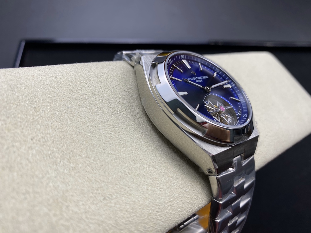 Vacheron Constantin Overseas Collection Tourbillon Watch 42.5mm｜8F Factory Production 904L Stainless Steel Case Polishing Decoration Craft Blue Sunburst Dial Quick-change Bracelet/Strap Automatic Mechanical Movement