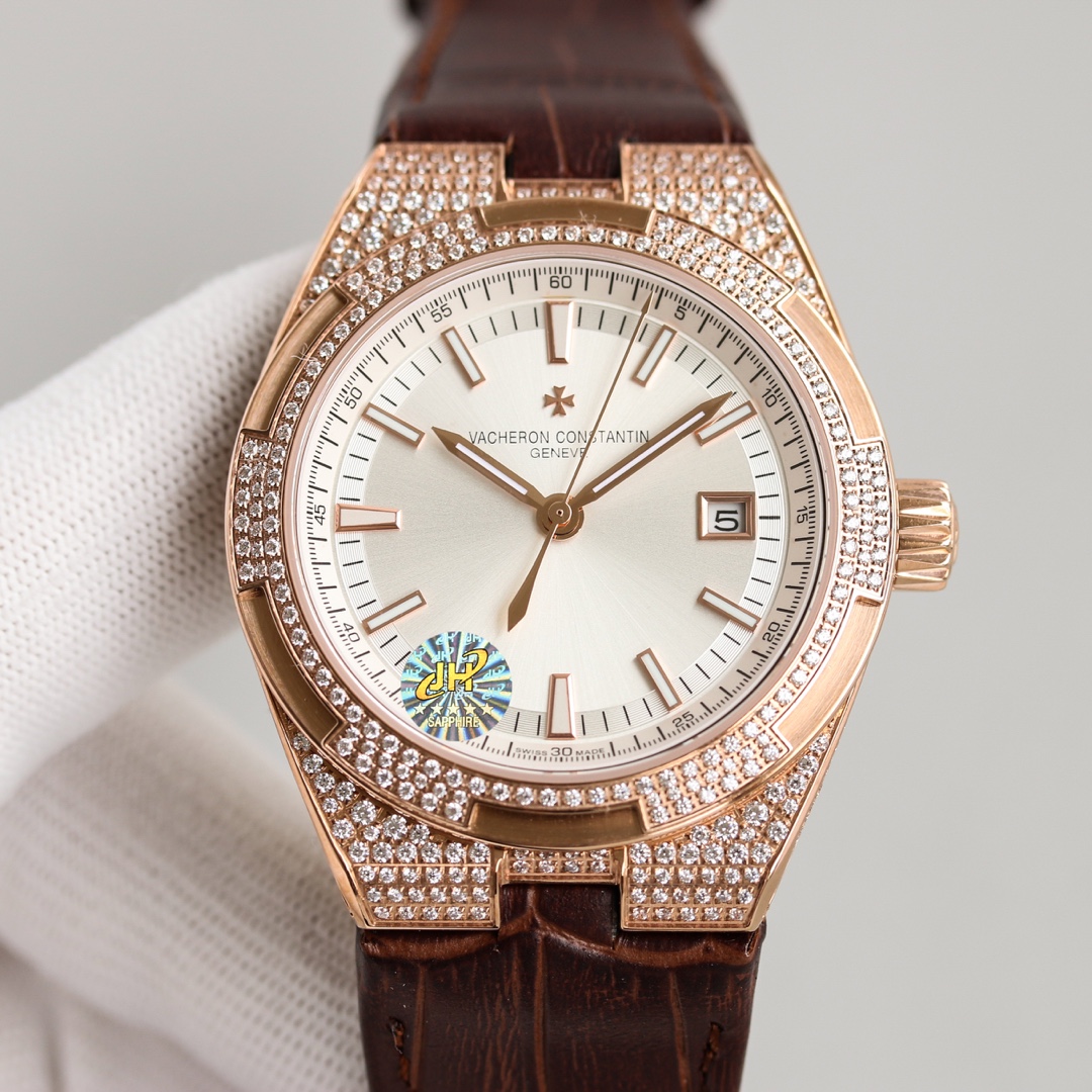 Vacheron Constantin Overseas Collection 41mm｜Caliber 5100 Imported Automatic Mechanism Sapphire Crystal Full Diamond Case See-through Movement Design