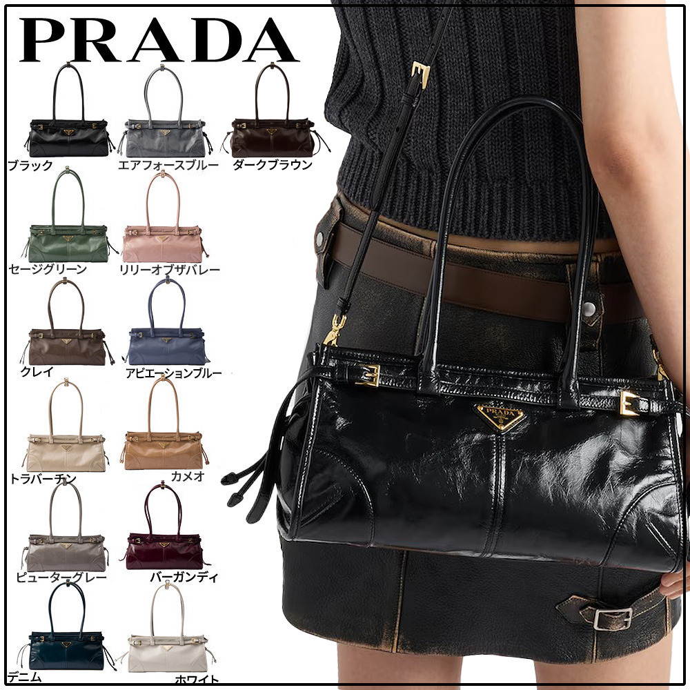 国内直営すぐ届く【PRADA】ボニー ミディアムレザーハンドバッグ