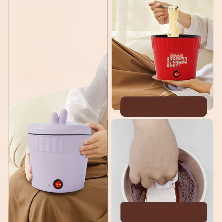 หม้อไฟฟ้าอเนกประสงค์ ขนาดเล็ก พกพาสะดวก 🍵✨ ด้านในเป็นเซรามิกกันติด 🥣