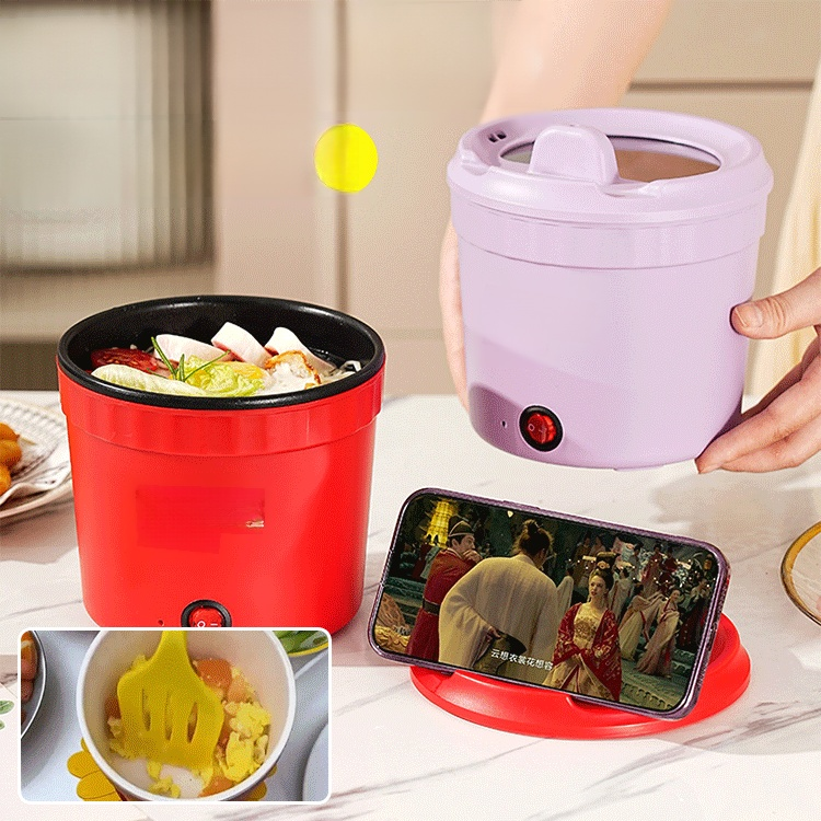 หม้อไฟฟ้าอเนกประสงค์ ขนาดเล็ก พกพาสะดวก 🍵✨ ด้านในเป็นเซรามิกกันติด 🥣