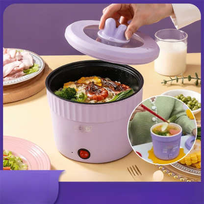 หม้อไฟฟ้าอเนกประสงค์ ขนาดเล็ก พกพาสะดวก 🍵✨ ด้านในเป็นเซรามิกกันติด 🥣