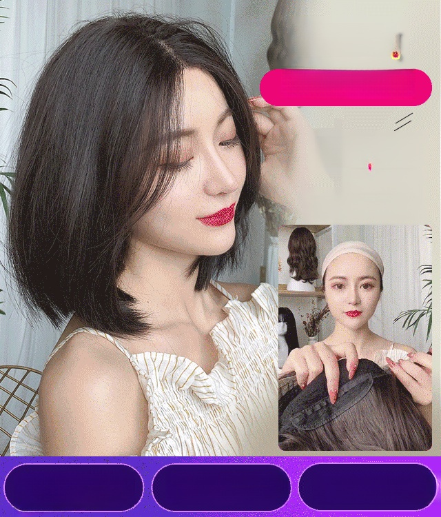 🎀 มือใหม่กลายเป็นเทพธิดาได้ทันที! วิกผมธรรมชาติสุดๆ เปลี่ยนลุคได้เพียงคลิกเดียว 💖💖 ออกบ้านเร็วใน 1 นาที 💖 ปิดผมขาว/ผมเสีย 💖 ไม่ต้องดัดย้อมถนอมหนังศีรษะ 💖 สวยและทนกว่าผมจริง