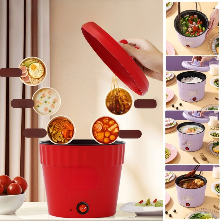 หม้อไฟฟ้าอเนกประสงค์ ขนาดเล็ก พกพาสะดวก 🍵✨ ด้านในเป็นเซรามิกกันติด 🥣