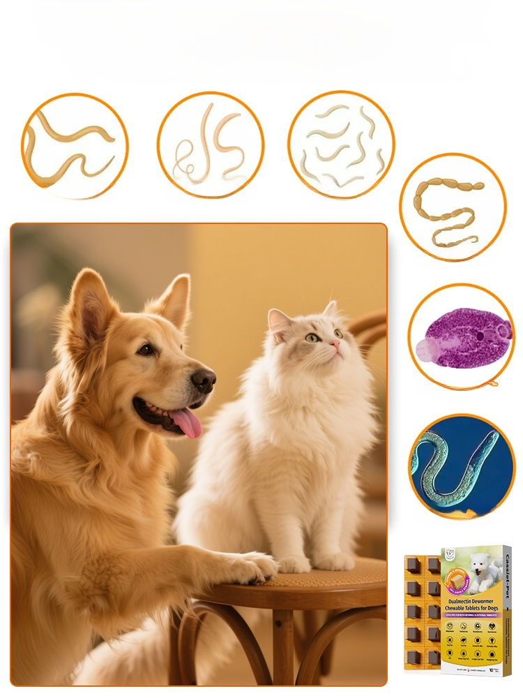 🐶✨ สวัสดีเพื่อนๆ! เคยเห็น "ขนมเคี้ยวสำหรับกำจัดพยาธิในสัตว์เลี้ยง" ไหม? 🐾🍖 🌟🐕 ไม่ต้องห่วงเรื่องพยาธิอีกต่อไป! แค่เคี้ยวๆ ก็เอาอยู่! 😋