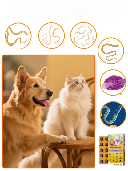 🐶✨ สวัสดีเพื่อนๆ! เคยเห็น "ขนมเคี้ยวสำหรับกำจัดพยาธิในสัตว์เลี้ยง" ไหม? 🐾🍖 🌟🐕 ไม่ต้องห่วงเรื่องพยาธิอีกต่อไป! แค่เคี้ยวๆ ก็เอาอยู่! 😋