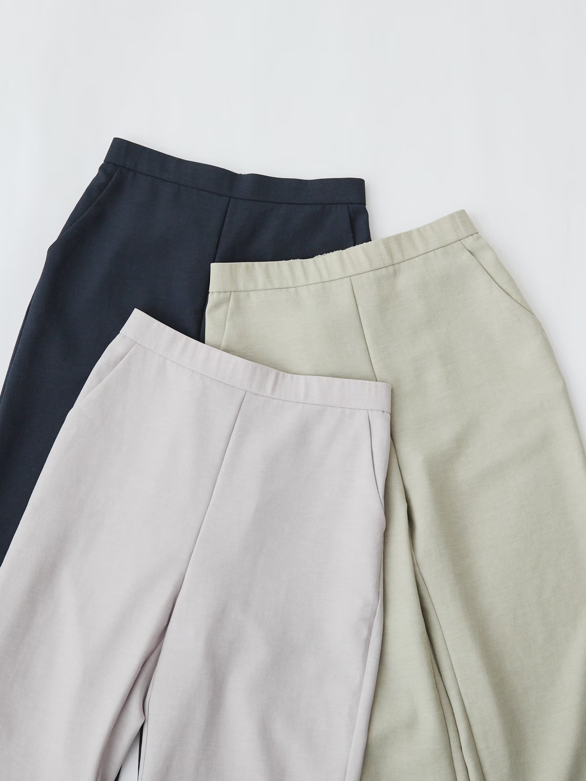 リネンライクパンツ セミワイド