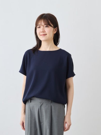 洗えるフレンチスリーブブラウス