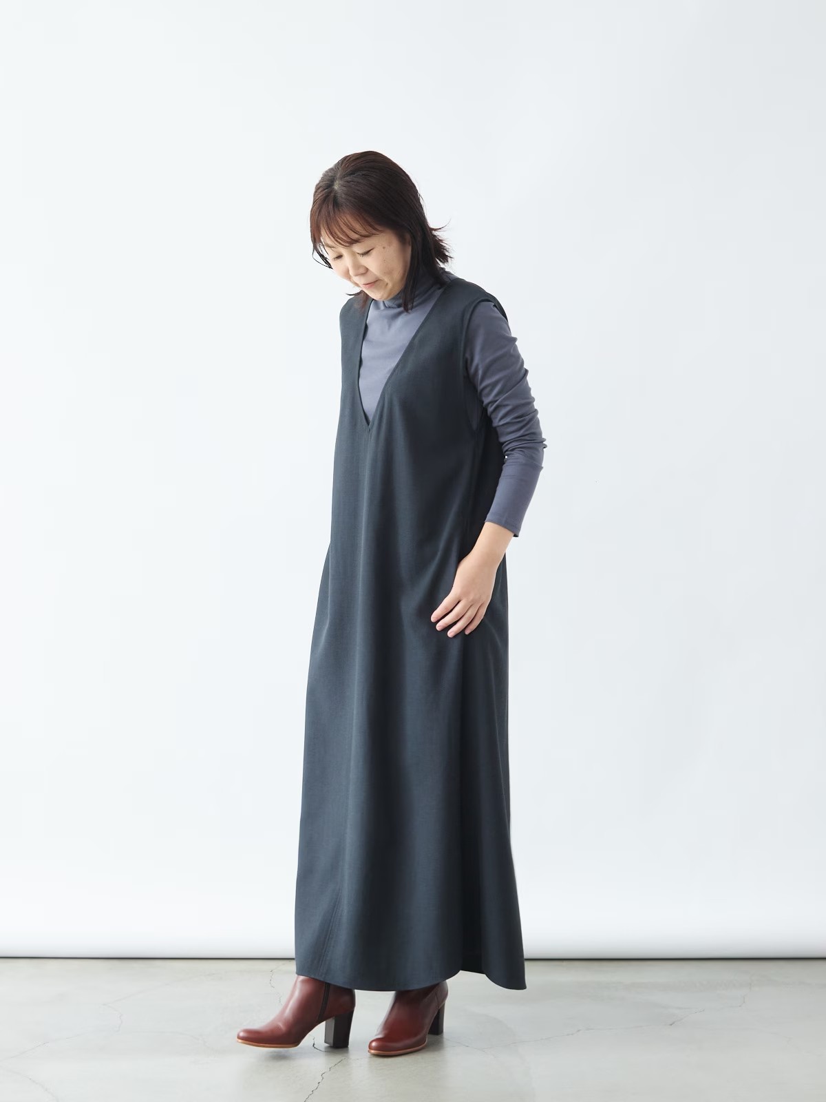 リネンライクジャンパースカート