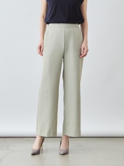 リネンライクパンツ セミワイド