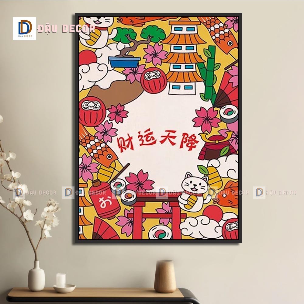 Tranh Canvas treo tường trang trí nhà hàng phong cách Nhật bản,tranh trang trí nhà hàng susi.Tranh trang trí phòng khách