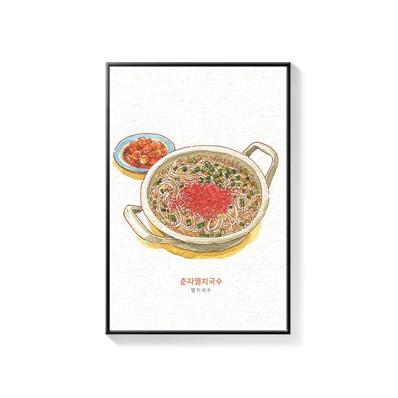 Tranh hàn quốc trang trí nhà hàng món ăn phong cảnh nhiều mẫu đẹp chất liệu canvas cao cấp đã có khung tặng