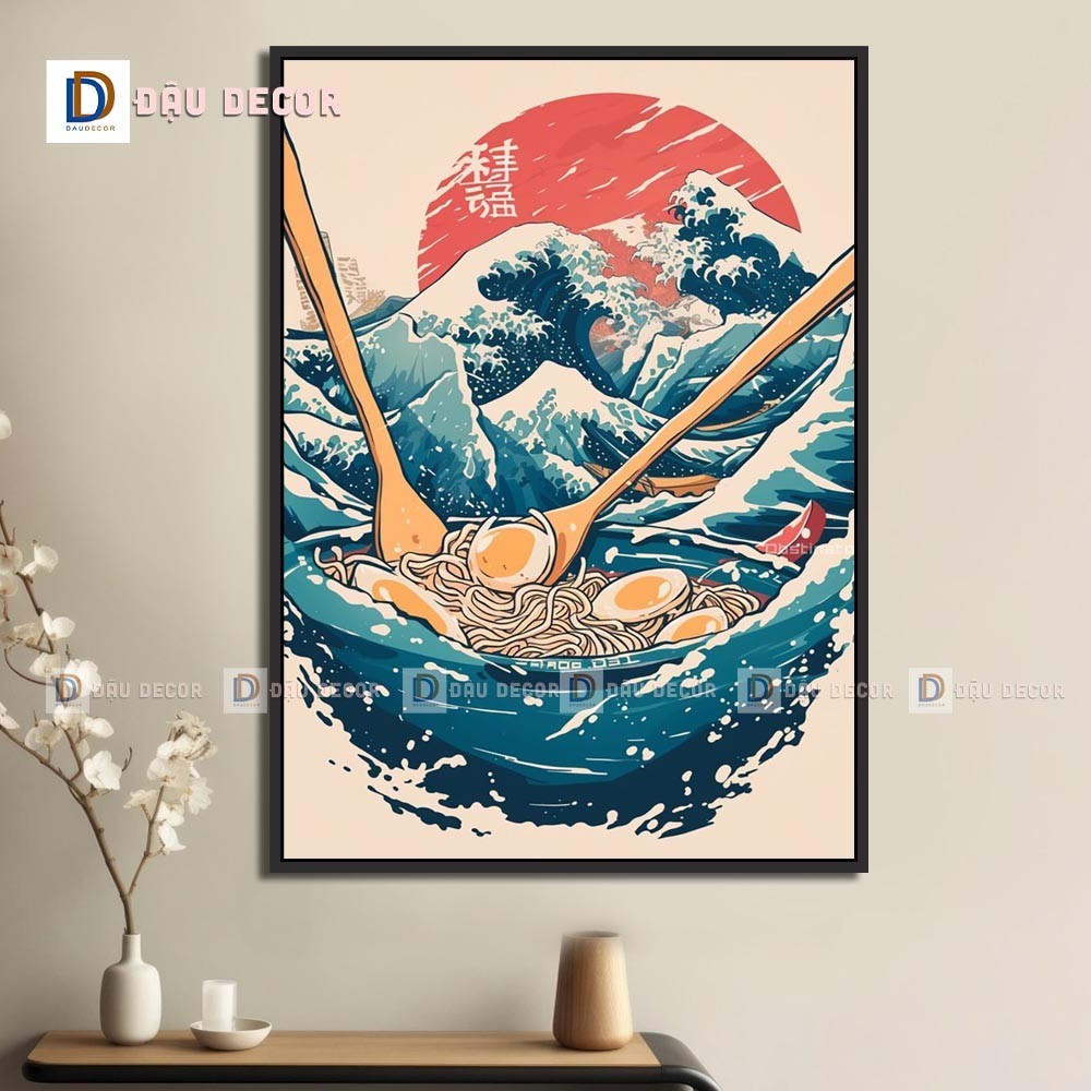 Tranh Canvas treo tường trang trí nhà hàng phong cách Nhật bản,tranh trang trí nhà hàng susi.Tranh trang trí phòng khách