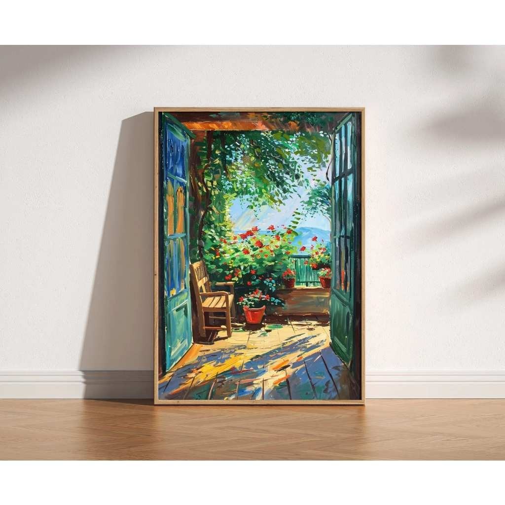 Tranh cửa sổ tranh canvas phong cảnh SNY16 - Tranh trang trí treo phòng ngủ, phòng khách