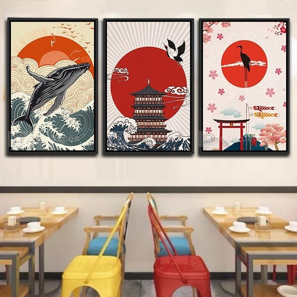 Tranh Canvas treo tường trang trí nhà hàng phong cách Nhật bản,tranh trang trí nhà hàng susi.Tranh trang trí phòng khách