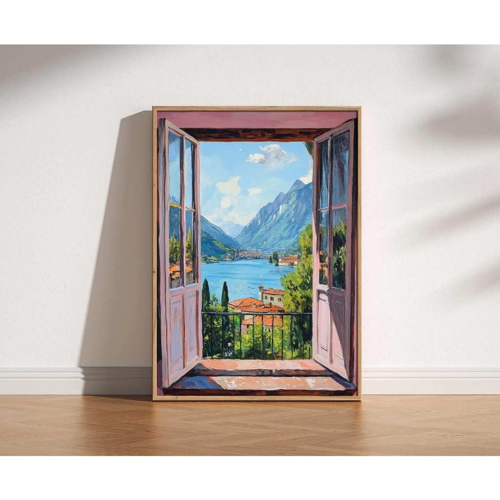 Tranh cửa sổ tranh canvas phong cảnh SNY16 - Tranh trang trí treo phòng ngủ, phòng khách