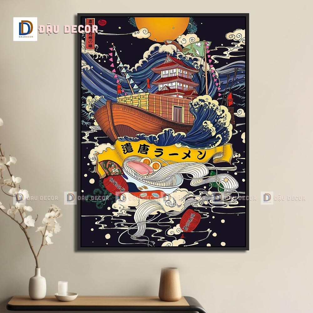 Tranh Canvas treo tường trang trí nhà hàng phong cách Nhật bản,tranh trang trí nhà hàng susi.Tranh trang trí phòng khách