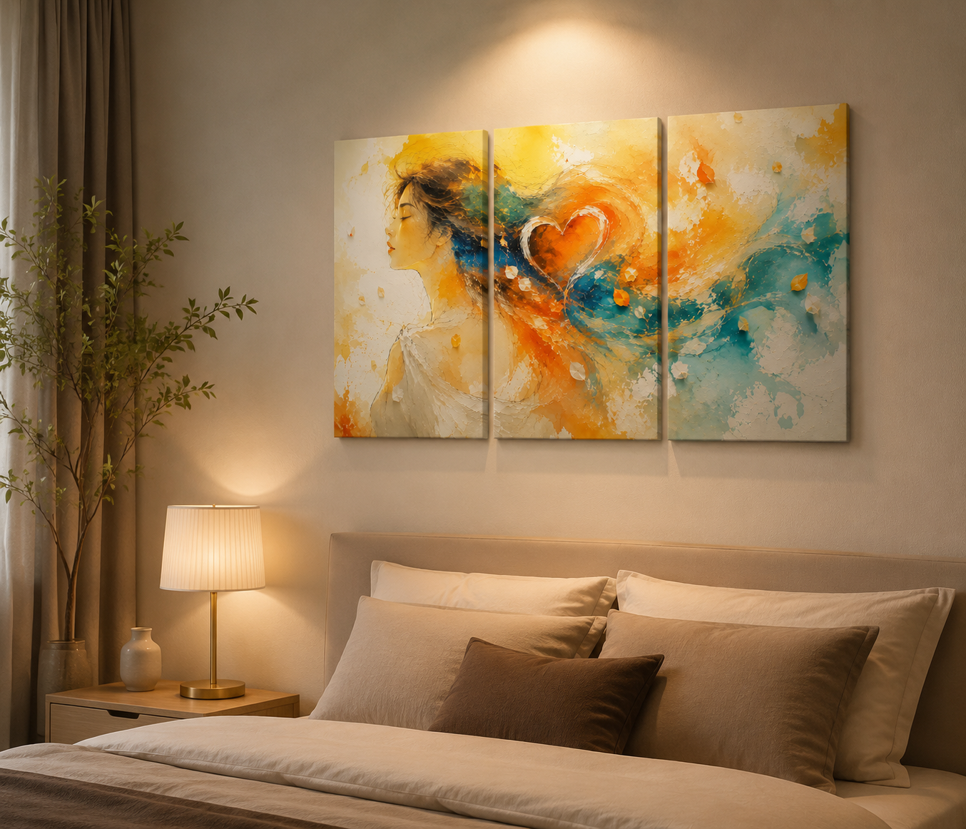 Bộ Tranh Canvas 3 Tấm Trang Trí Khách Sạn Cao Cấp – Nghệ Thuật Hiện Đại Sang Trọng.
