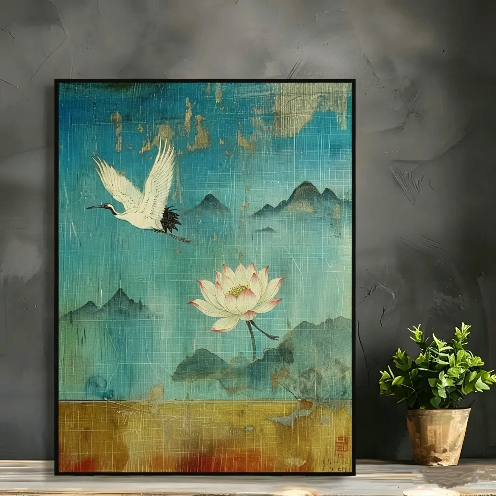 Tranh treo tường trang trí phòng khách, quán cà phê, shop | Tranh phong cảnh cổ điển Việt Nam