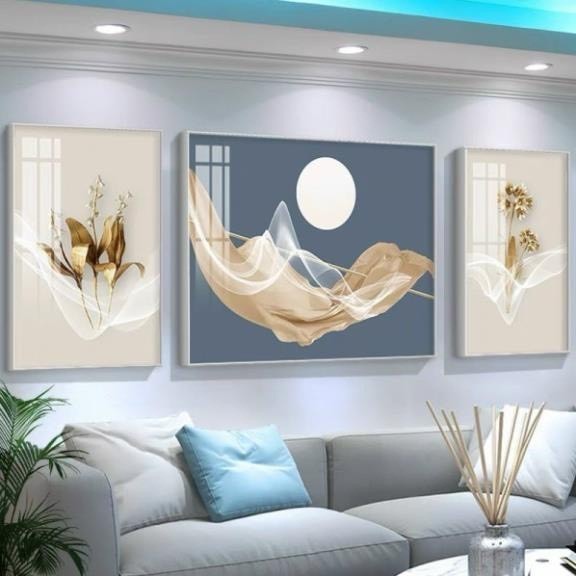 Bộ 3 Tranh Tráng Gương " Trườu Tượng Hiện Đại" In UV5D Cao Cấp. Trang Trí Nhà Cửa