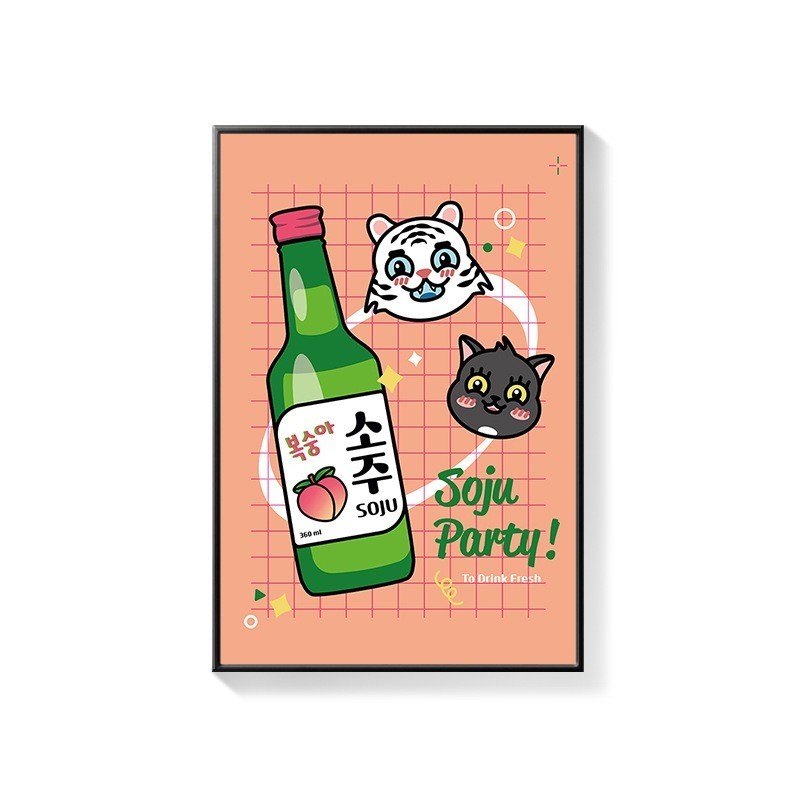 Tranh hàn quốc trang trí nhà hàng món ăn phong cảnh nhiều mẫu đẹp chất liệu canvas cao cấp đã có khung tặng