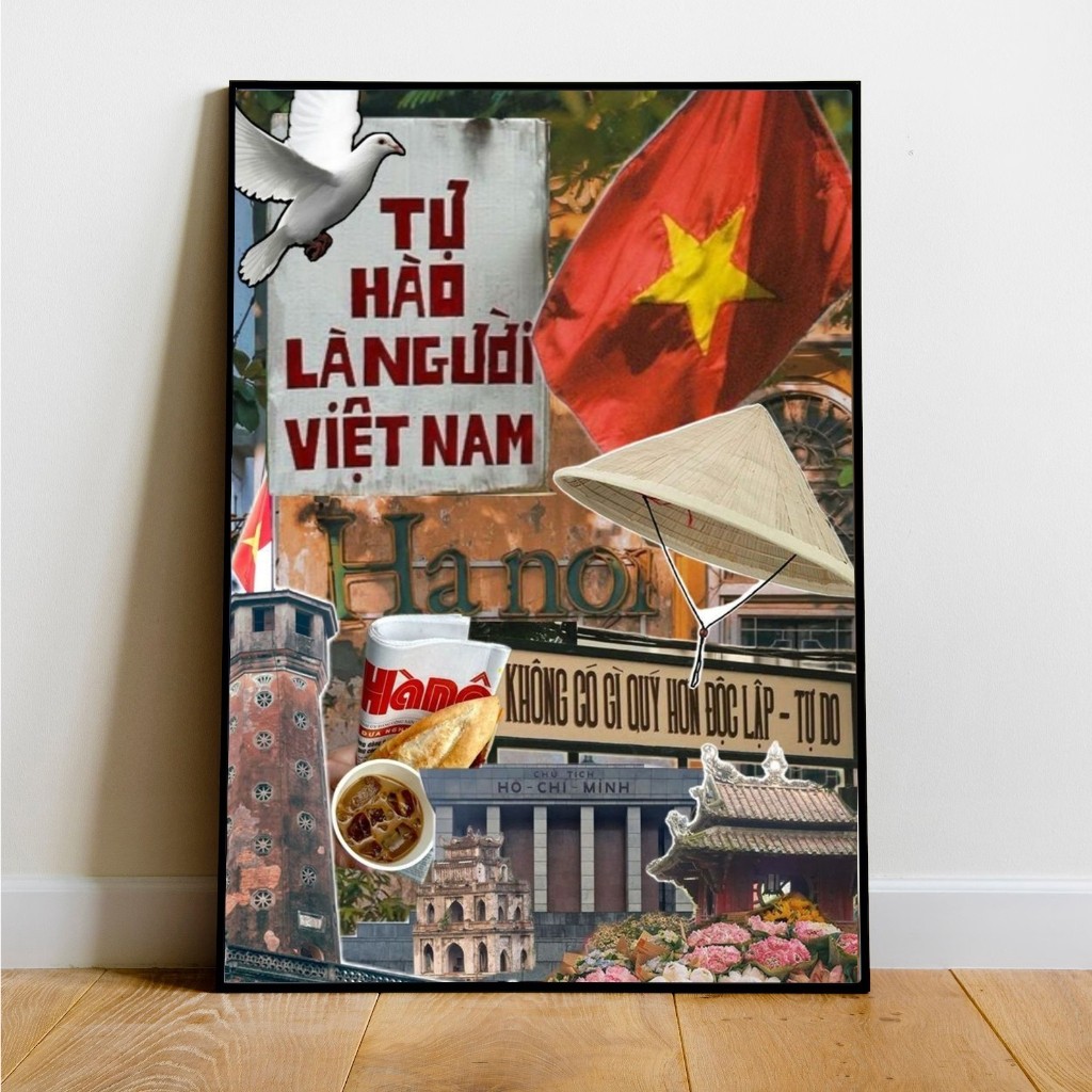 [ ẢNH THẬT ] Tranh canvas trang trí tự hào là người Việt Nam SNY25 - Tranh chủ đề đất nước độc lập - tự do - hạnh phúc